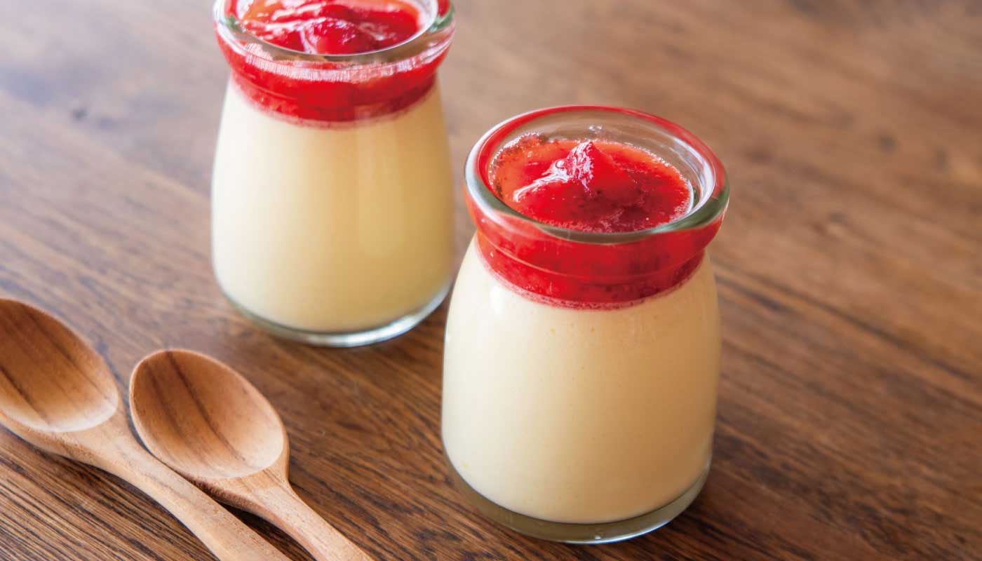 秋川たまごの春色プリン